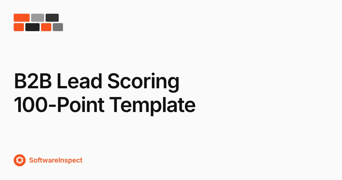 B2B Lead Scoring Model: 100-Point Template (2026)