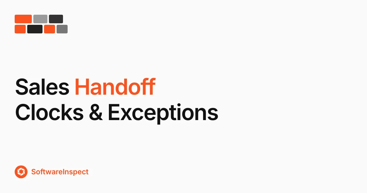 Sales Handoff SLA: Acceptance, Clocks, and Exceptions